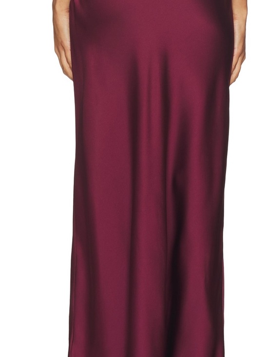 Steve Madden Satin Maxi Skirt in Burgundy - Picture 3 of 3